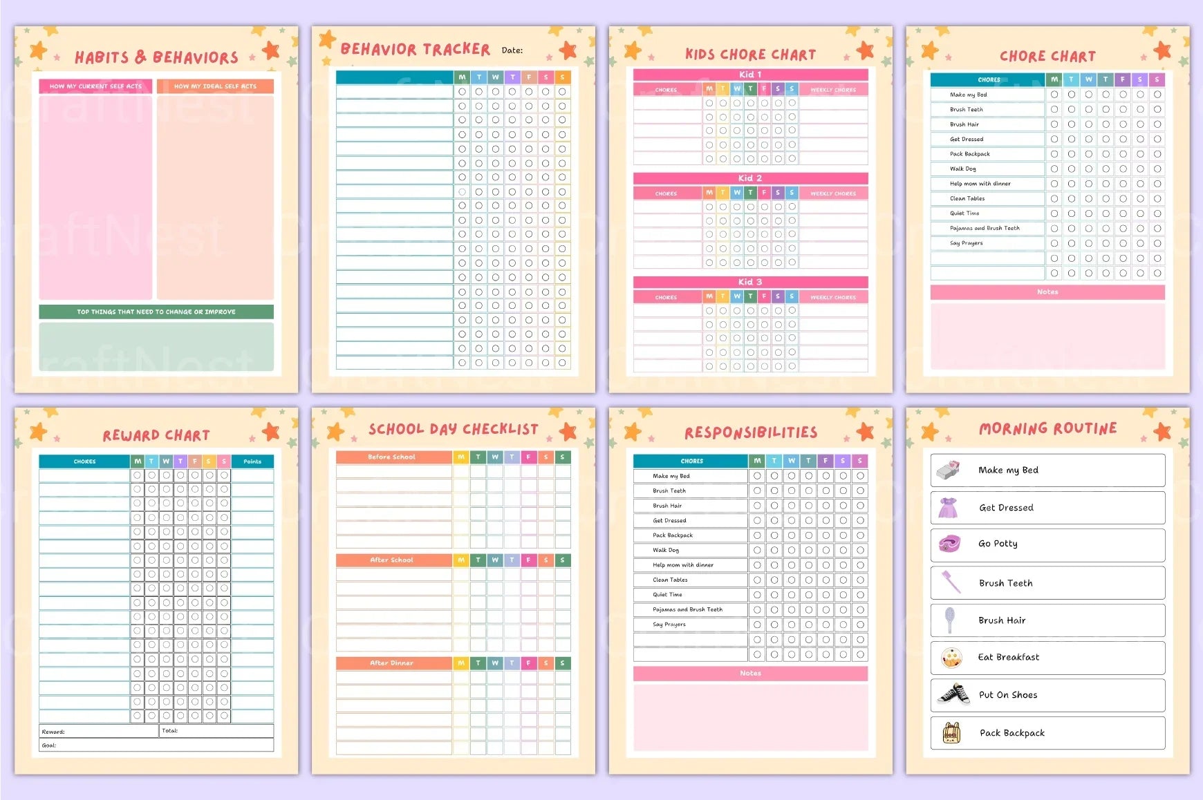 Chore Chart for Kids: Fun and Effective Organization Tool - CraftNest - Digital Crafting and Art