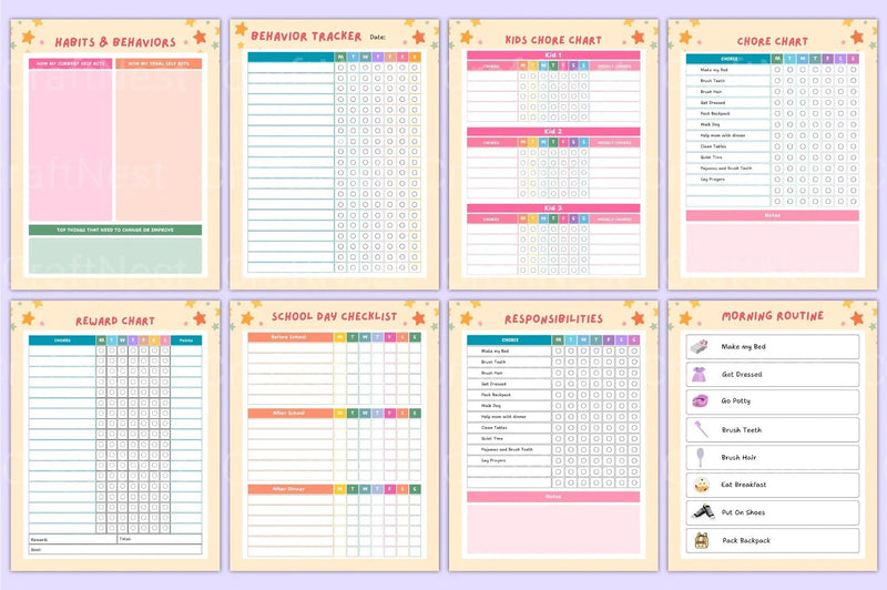 Chore Chart for Kids: Fun and Effective Organization Tool - CraftNest - Digital Crafting and Art