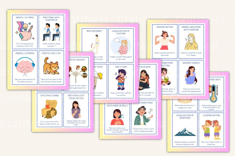 Calming Strategies Coping Skills Cards for Stress Relief - CraftNest - Digital Crafting and Art
