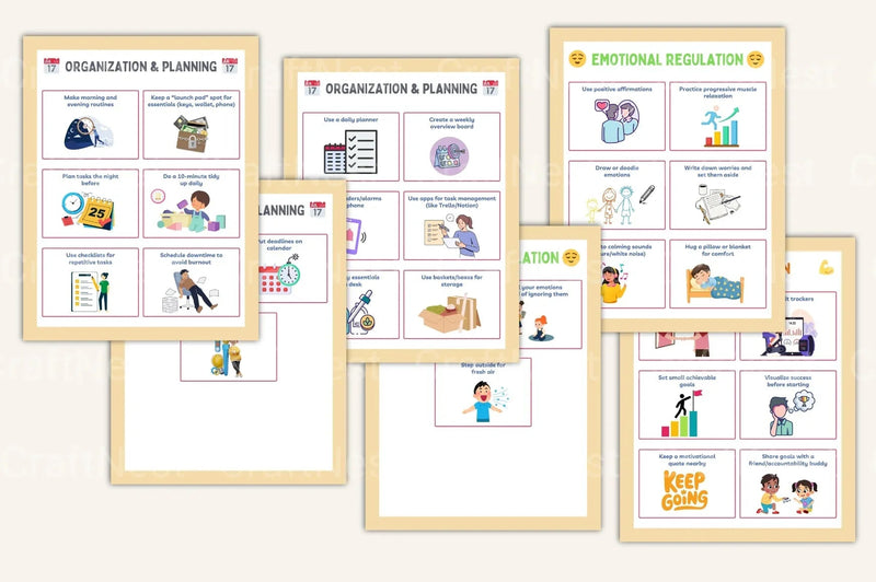 ADHD Coping Skills Cards for Effective Management - CraftNest - Digital Crafting and Art