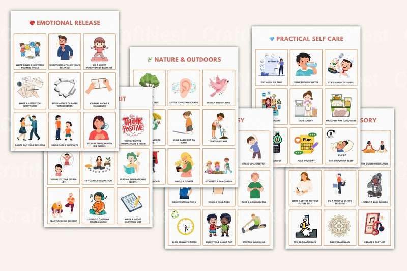 Self Care Bingo Cards for Wellness and Relaxation - CraftNest - Digital Crafting and Art