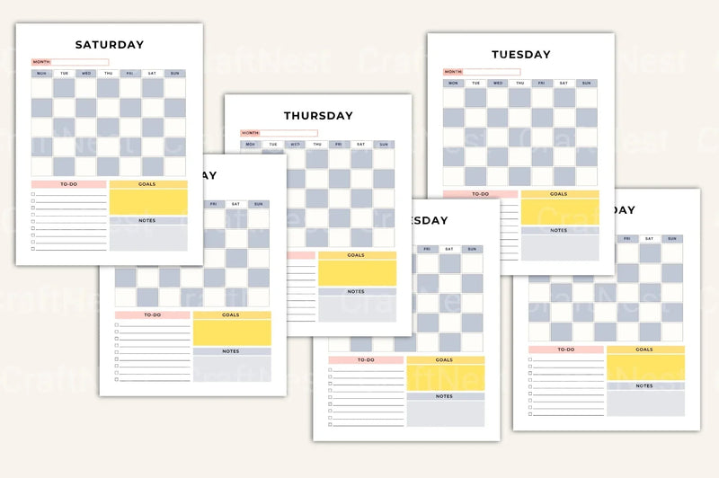 Efficient Daily Planner for Optimal Organization - CraftNest - Digital Crafting and Art