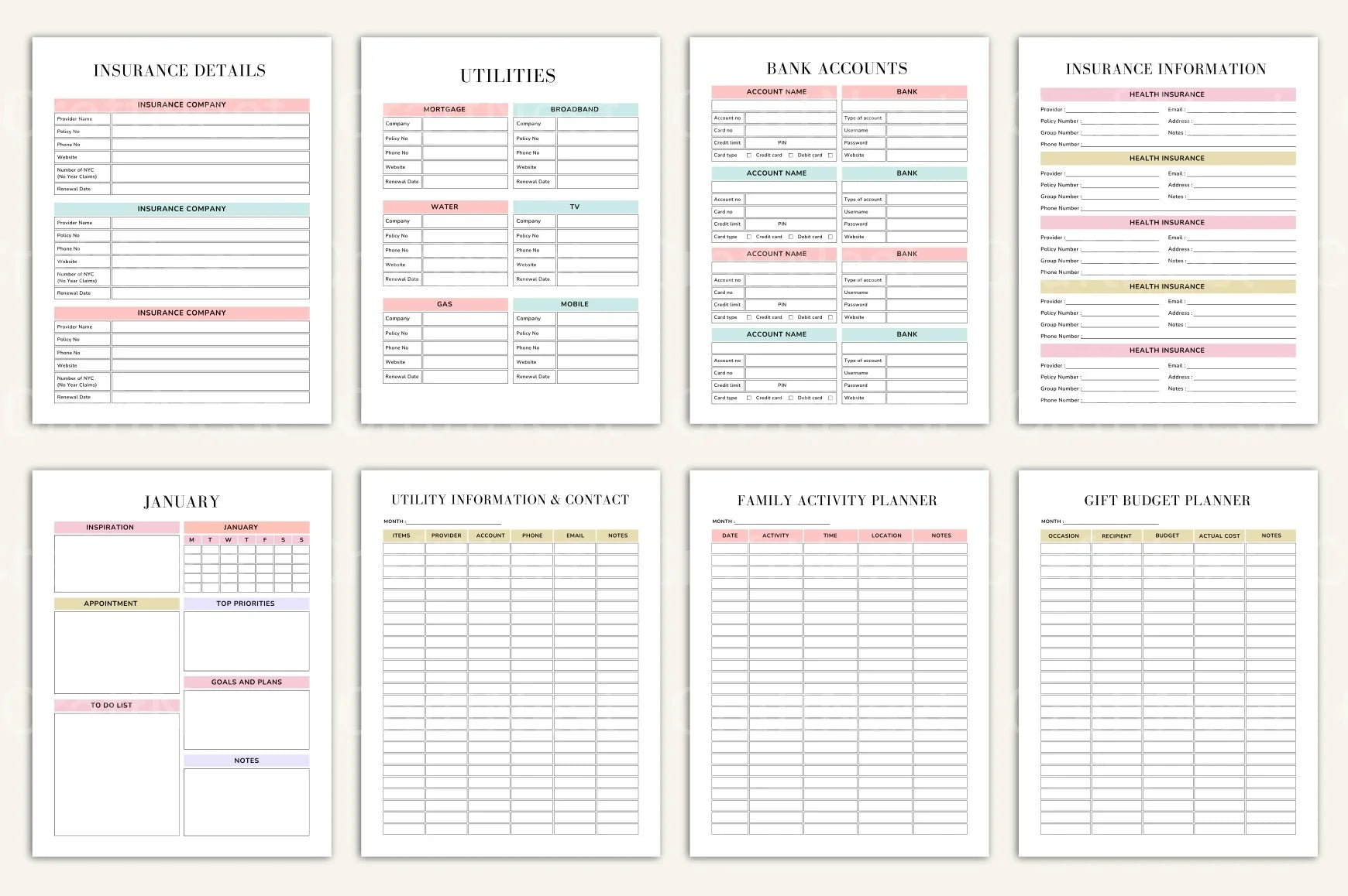 Complete House Management Binder for Efficient Home Organization - CraftNest - Digital Crafting and Art