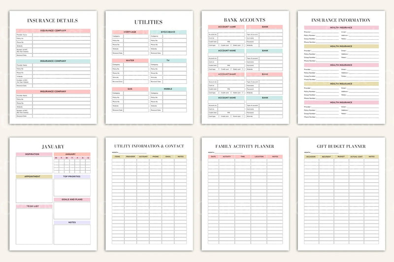 Complete House Management Binder for Efficient Home Organization - CraftNest - Digital Crafting and Art