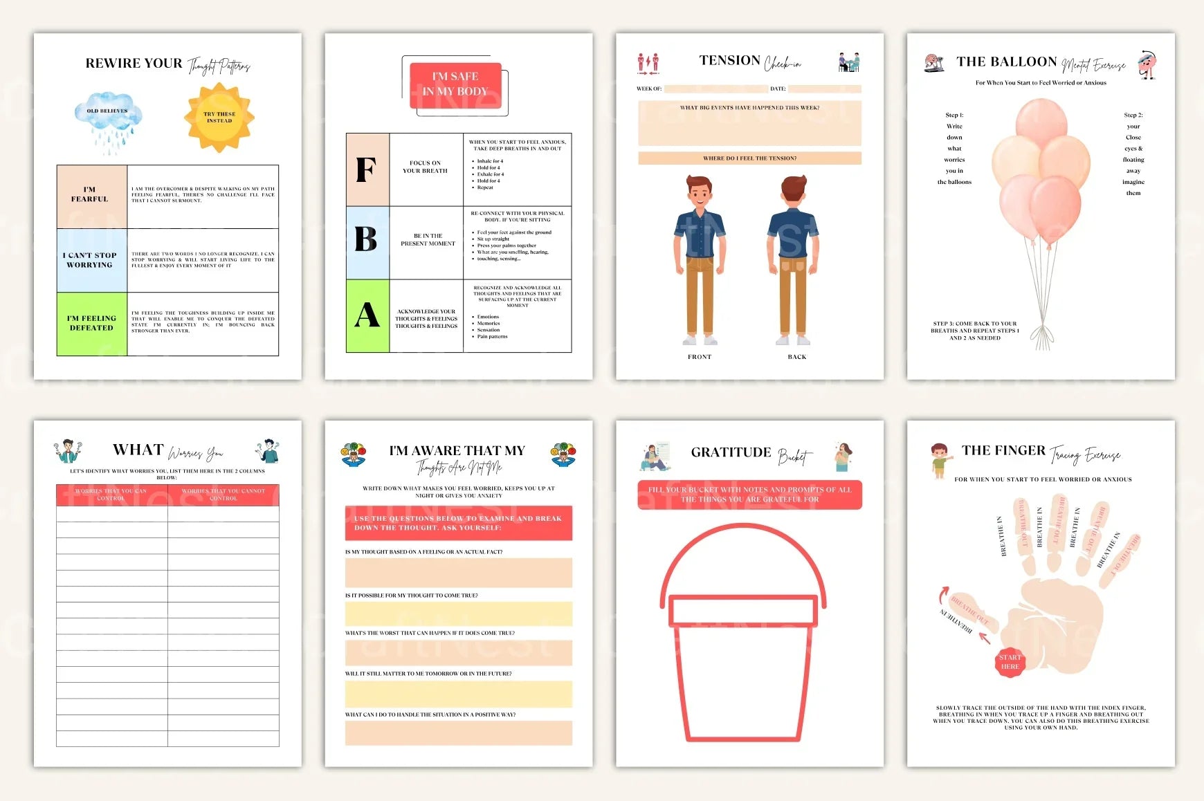 CBT Anxiety Management Workbook - CraftNest - Digital Crafting and Art