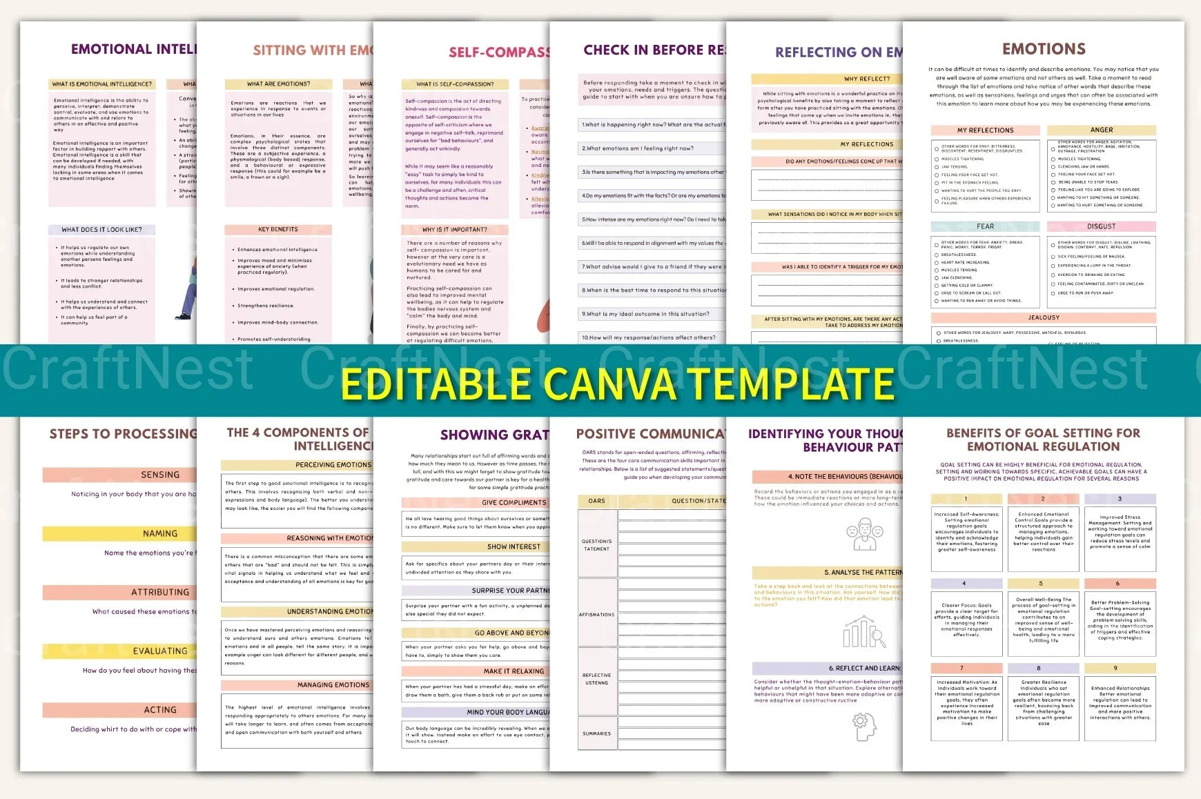 Emotion Processing Worksheets for Personal Growth - CraftNest - Digital Crafting and Art
