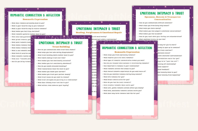Love Intimacy Prompts Book for Couples - CraftNest - Digital Crafting and Art