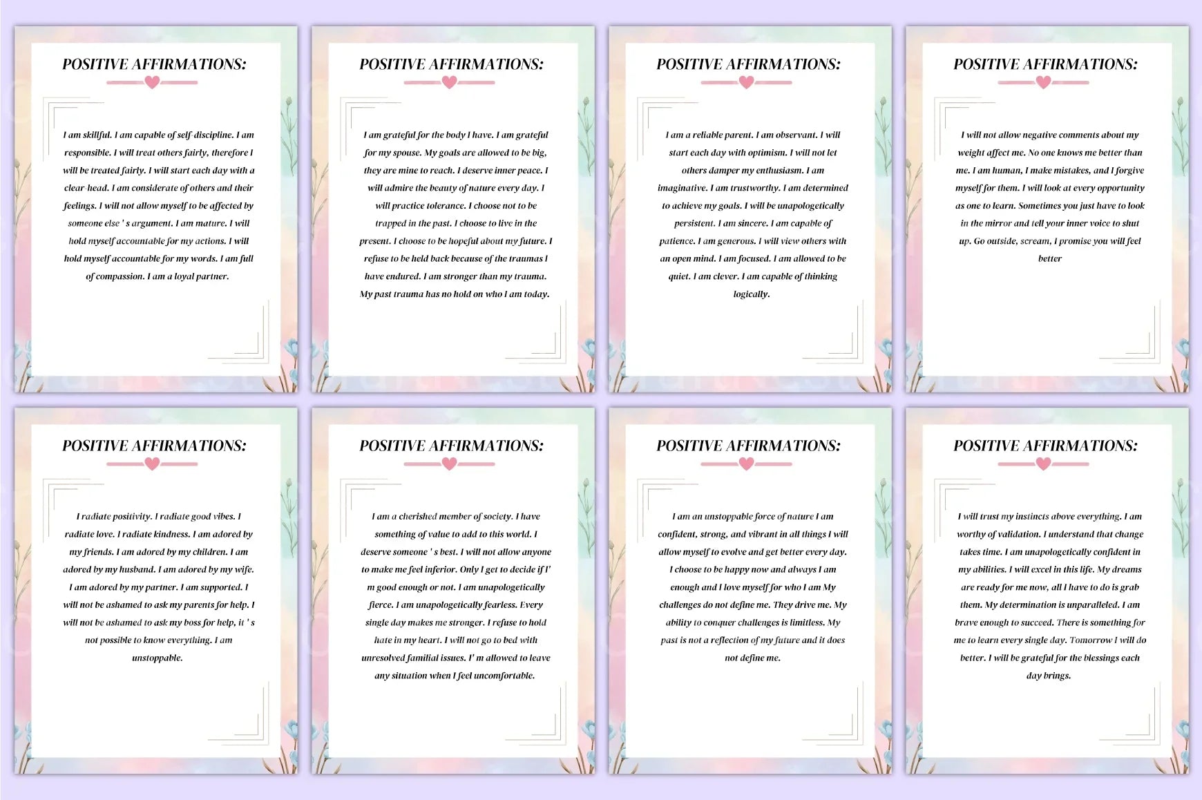 Positive Affirmations for Women - CraftNest - Digital Crafting and Art