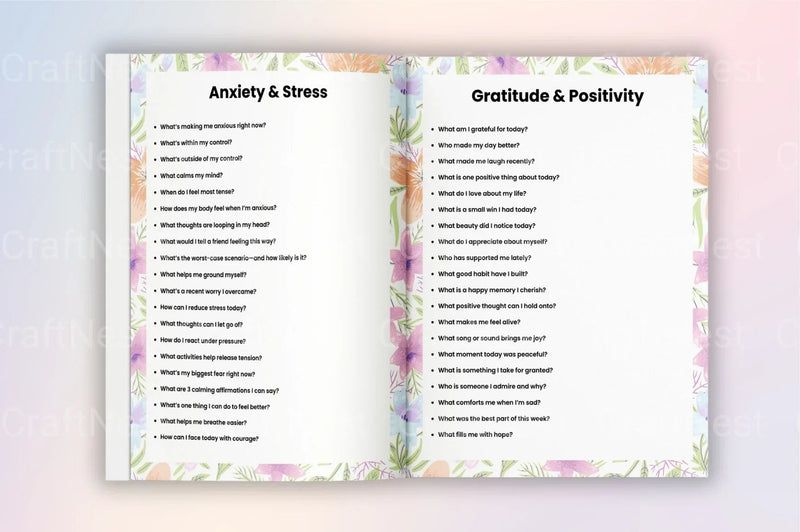 Mental Health Prompts for Well-being - CraftNest - Digital Crafting and Art