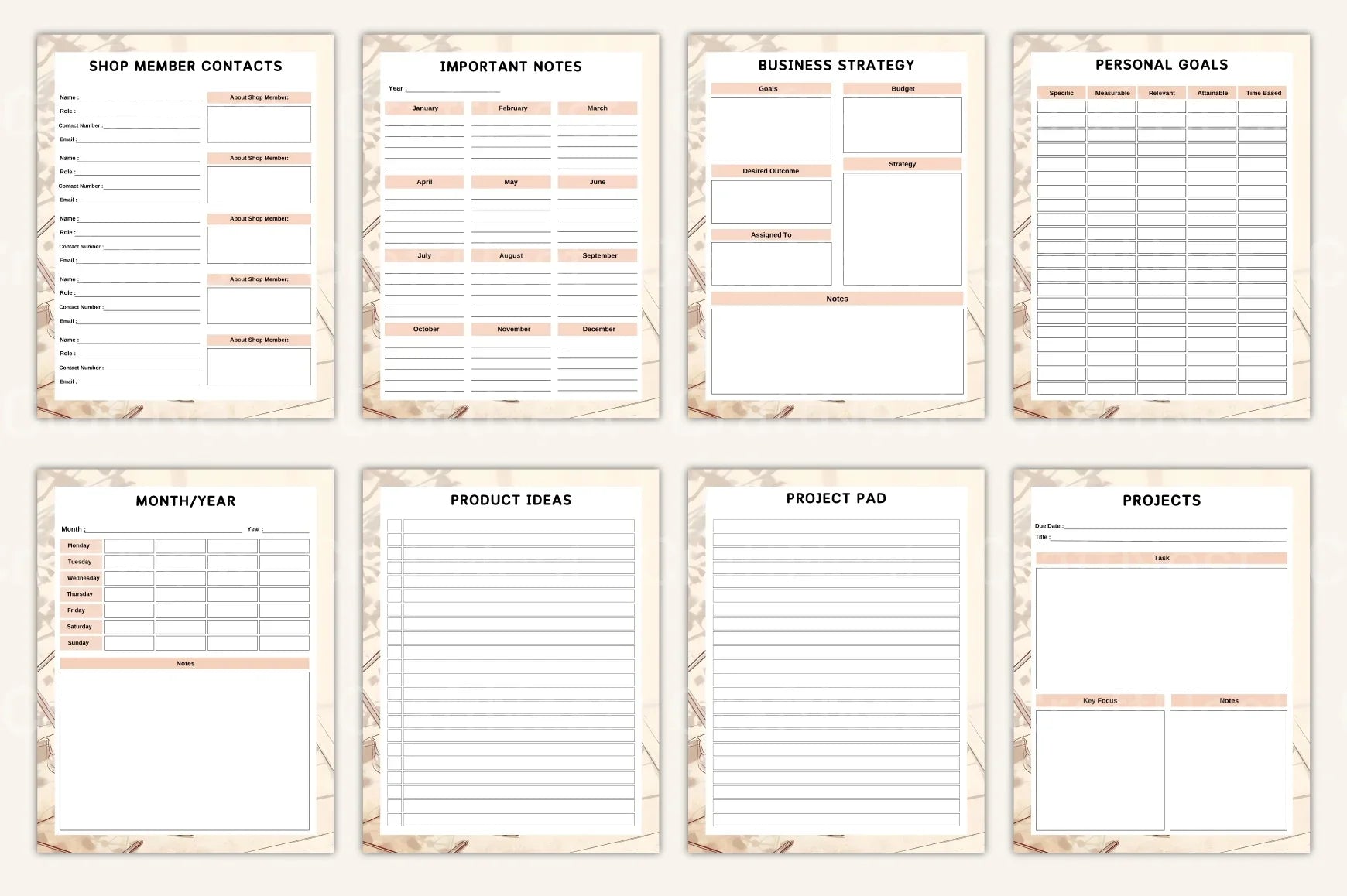 Entrepreneur Side Hustle Organizer - CraftNest - Digital Crafting and Art