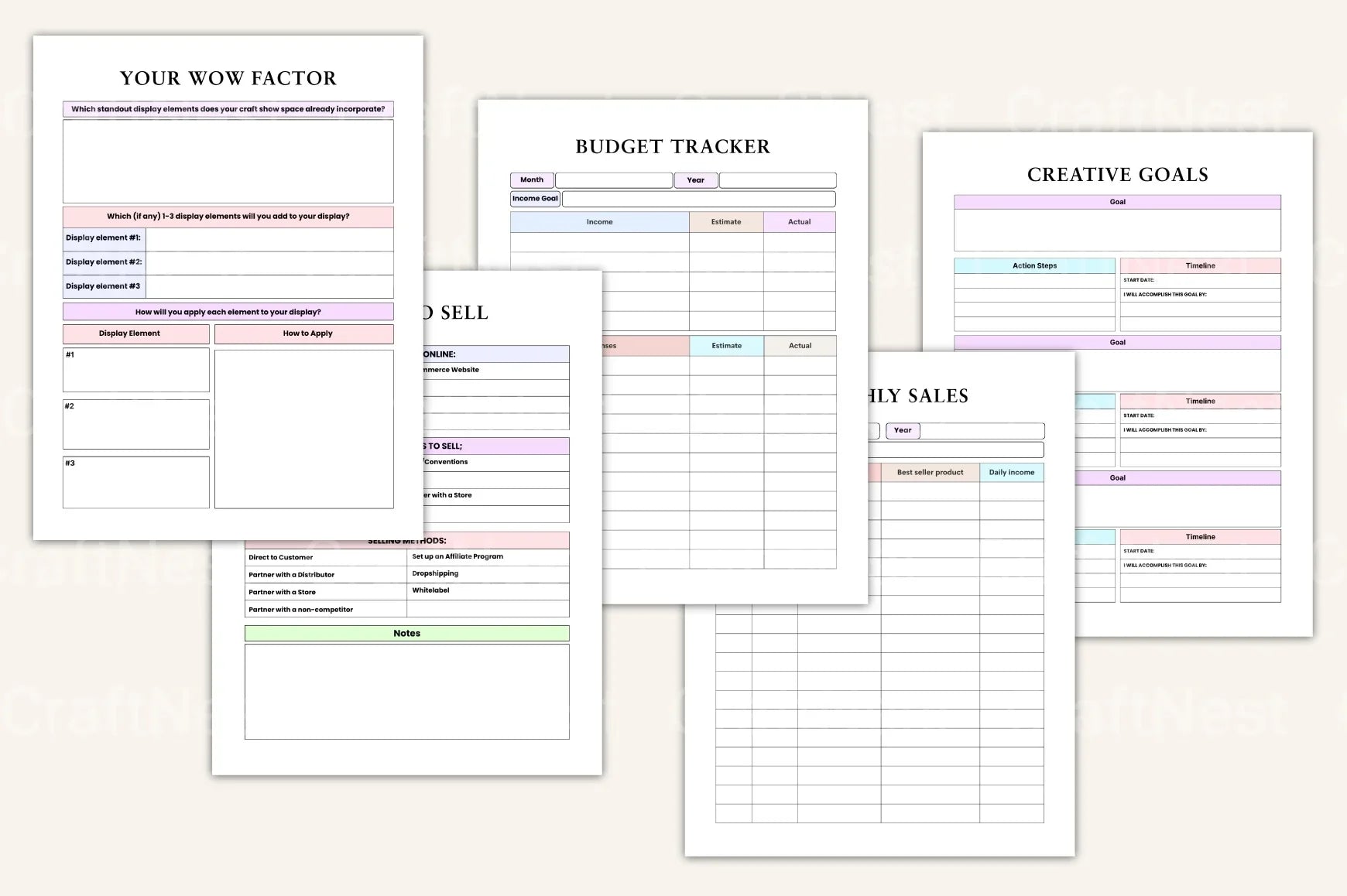 Craft Business Planner Guide - CraftNest - Digital Crafting and Art