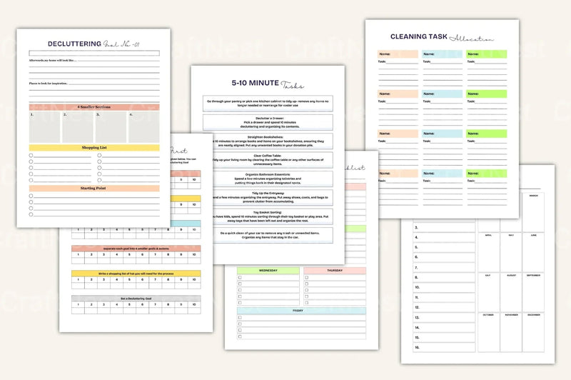 Decluttering Organizer Planner - CraftNest - Digital Crafting and Art