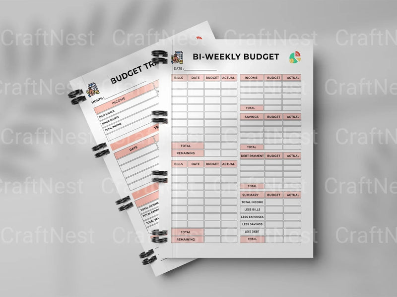 Financial Budget Planner Template - CraftNest - Digital Crafting and Art