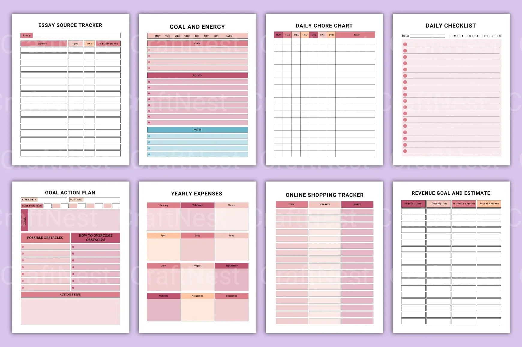 ADHD Brain Dump Planner for Enhanced Focus - CraftNest - Digital Crafting and Art