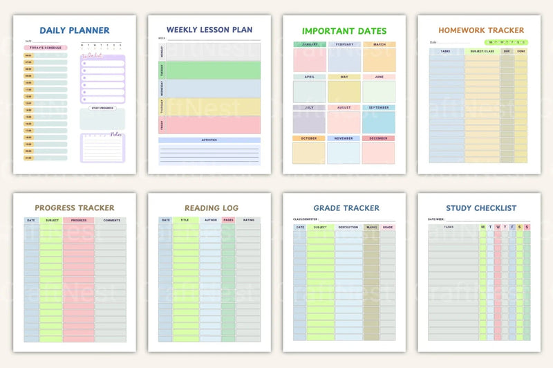 School Year Planner for Kids - CraftNest - Digital Crafting and Art