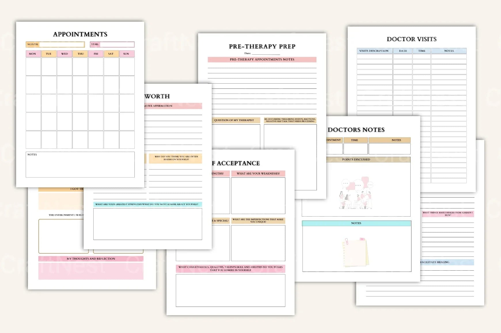 Therapy Worksheet Mega Pack - CraftNest - Digital Crafting and Art