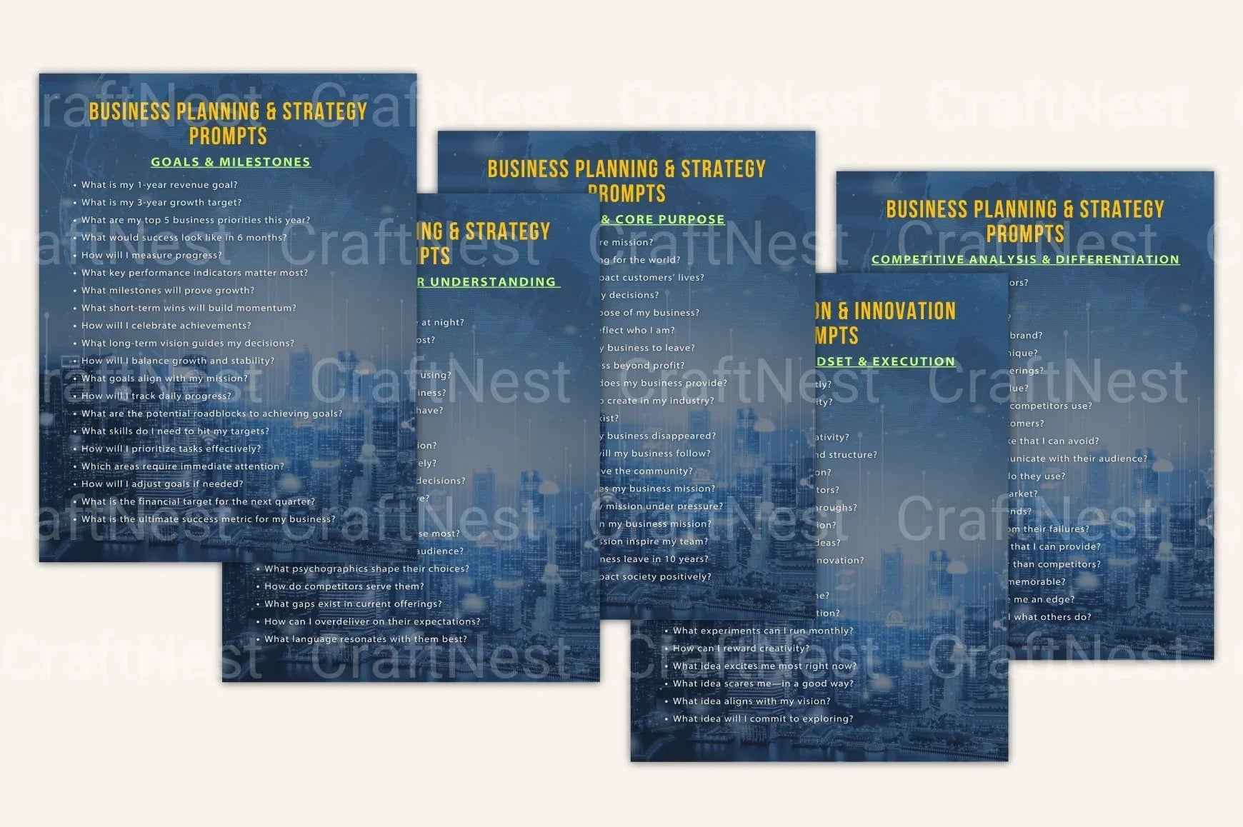 Entrepreneurship Prompts Book for Creative Success - CraftNest - Digital Crafting and Art