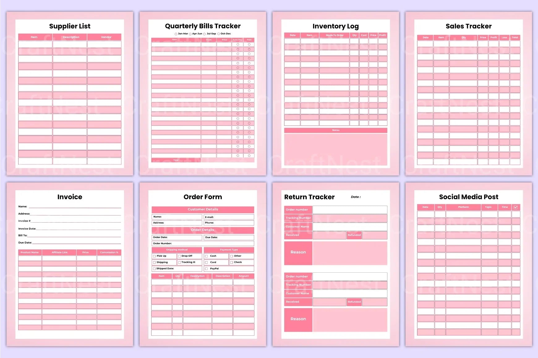 Side Hustle Planner for Entrepreneurs - CraftNest - Digital Crafting and Art