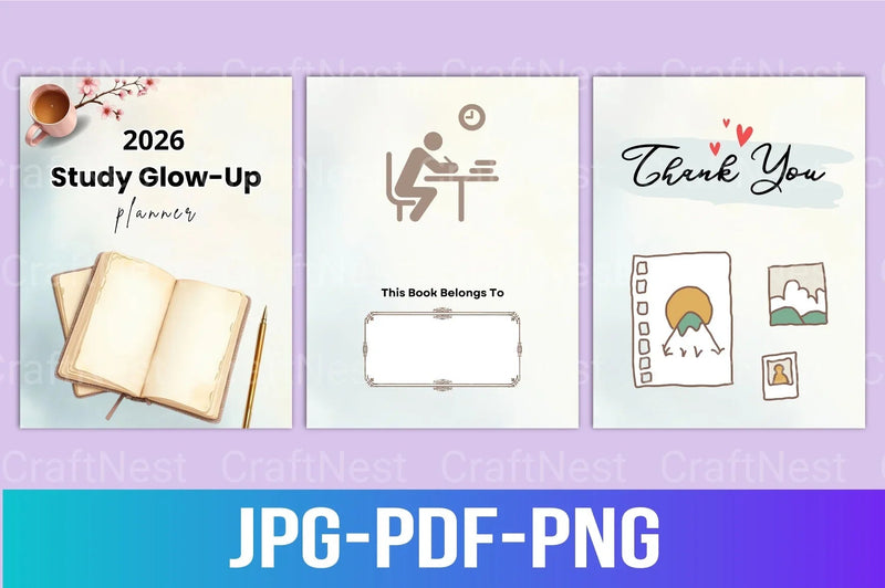 Study Glow Up Planner for Academic Success - CraftNest - Digital Crafting and Art