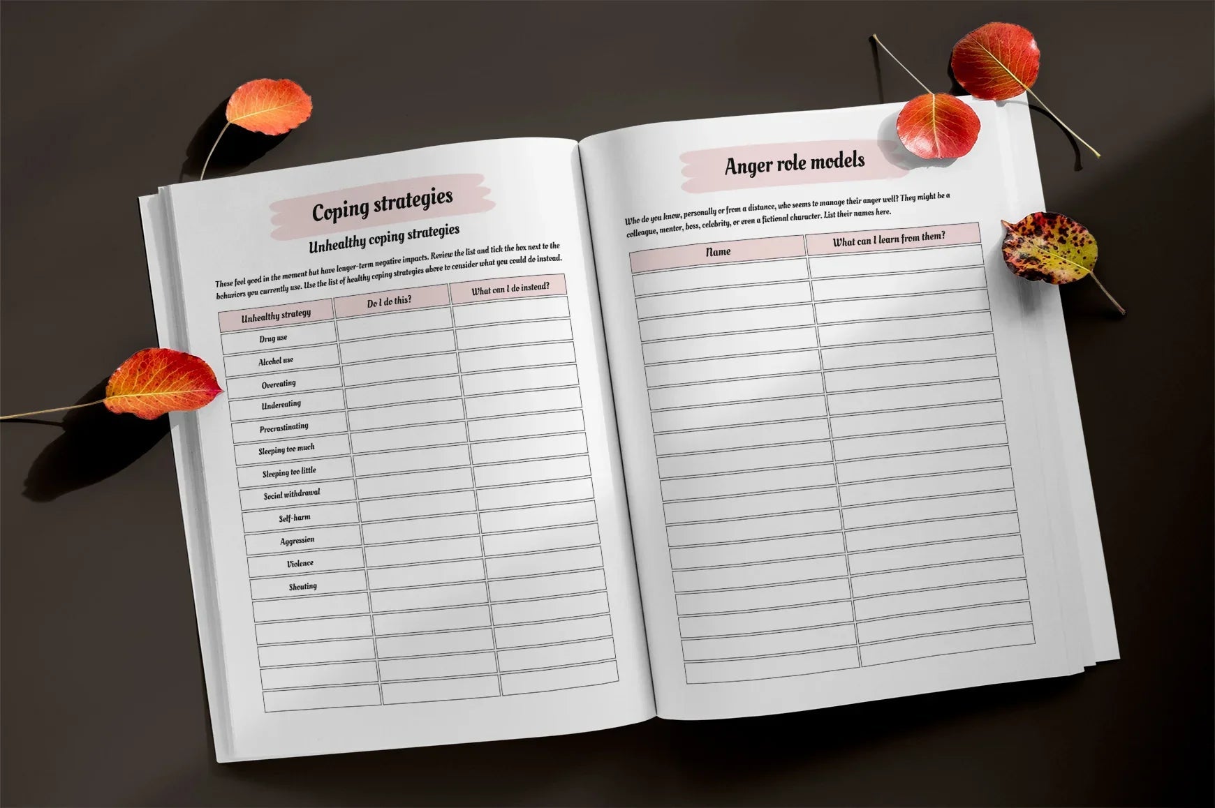 Anger Management Therapy Workbook Bundle - CraftNest - Digital Crafting and Art
