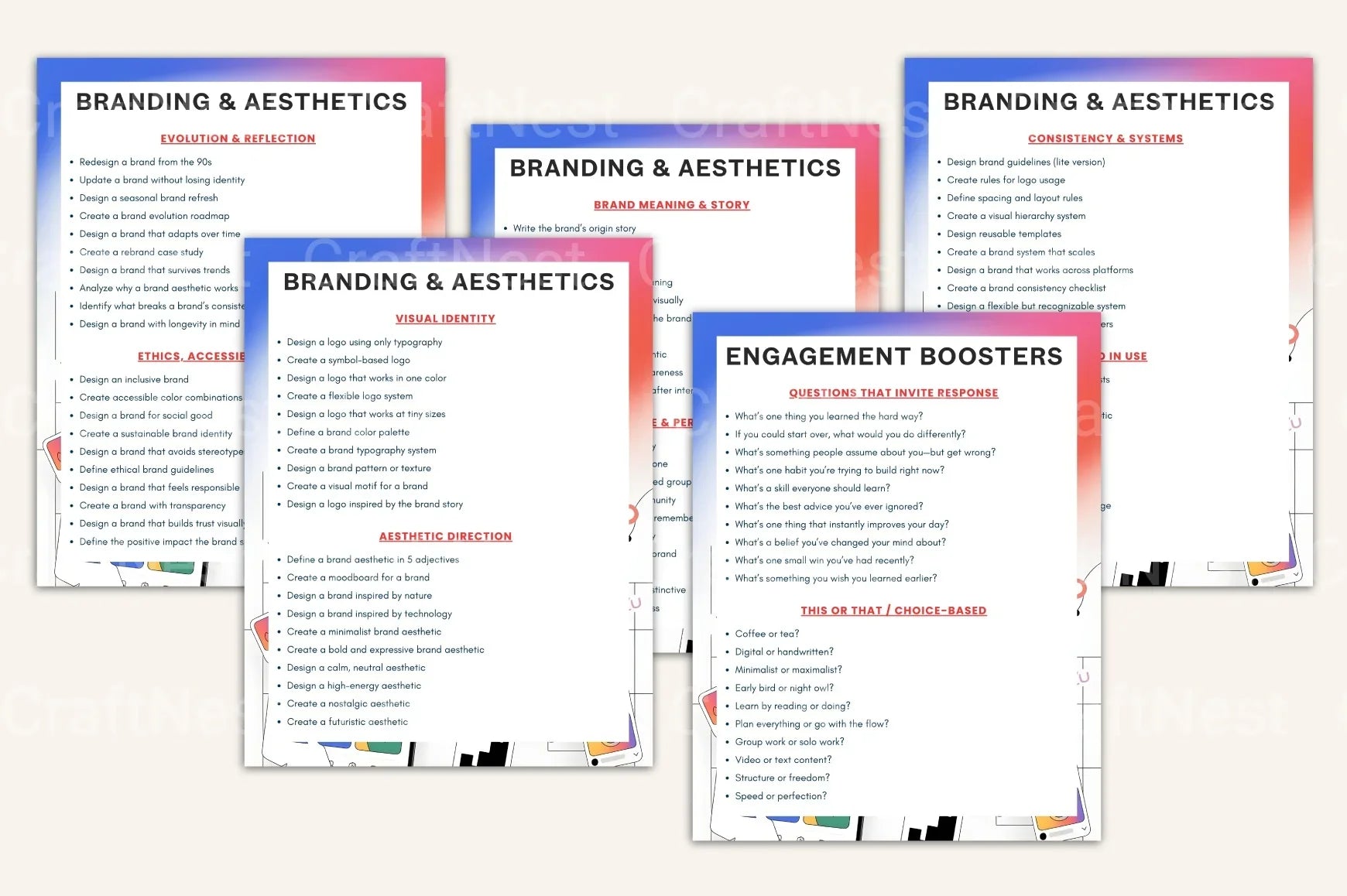 Social Media Prompt Book for Creative Engagement - CraftNest - Digital Crafting and Art
