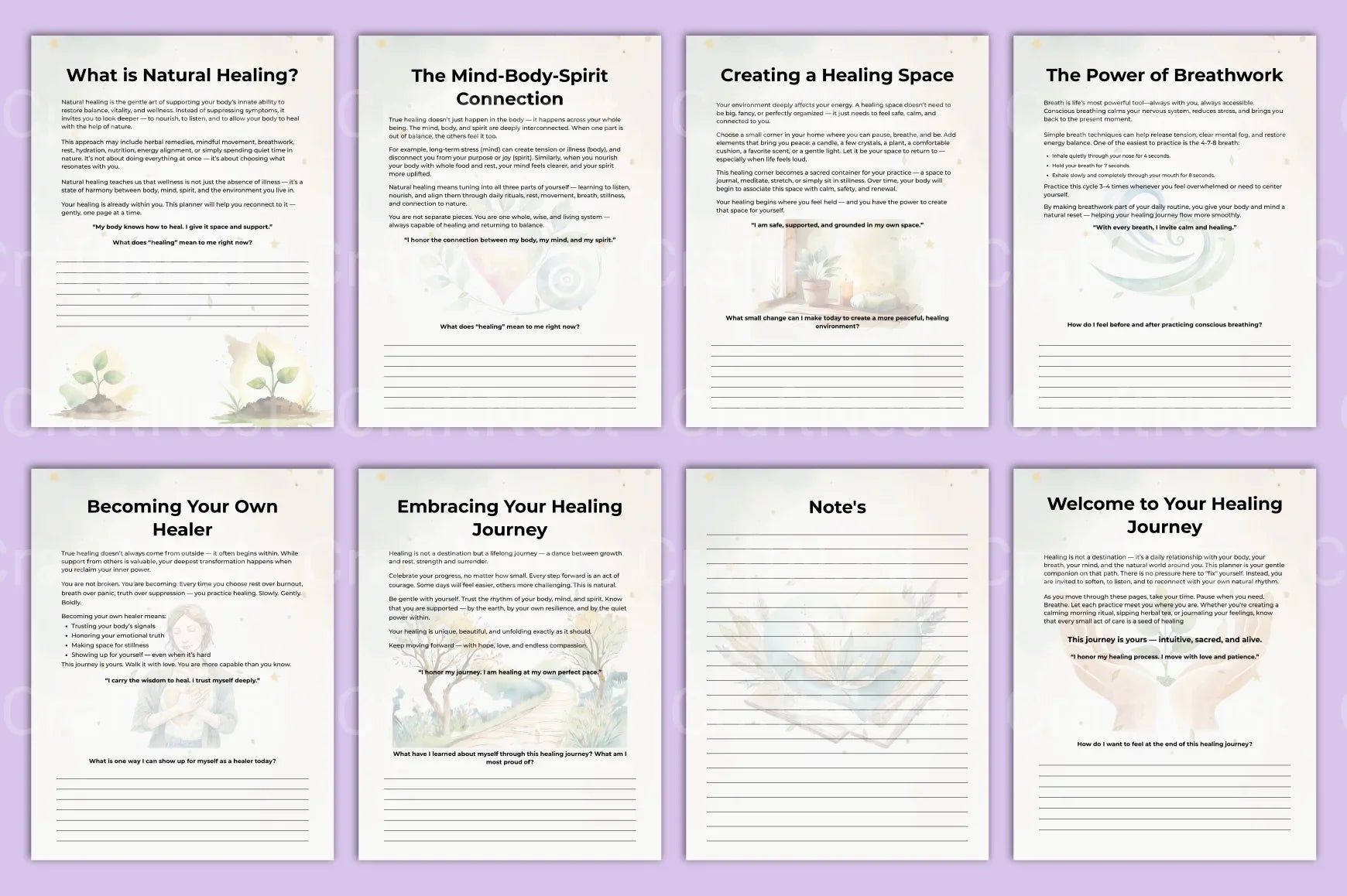 Natural Healing Guidance Planner - CraftNest - Digital Crafting and Art