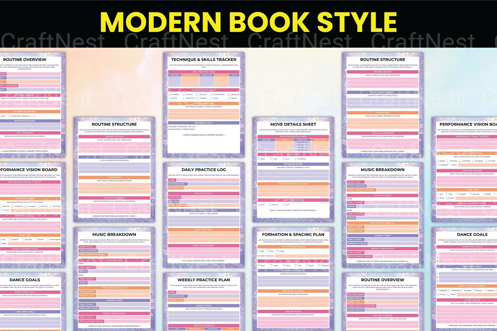Dance Routine Planner - CraftNest - Digital Crafting and Art