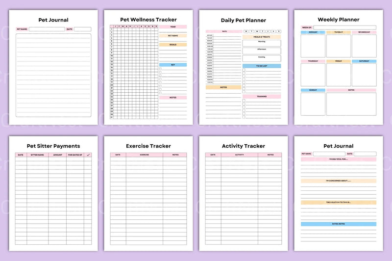 Pet Care Planner: Organize Your Pet's Health & Schedule - CraftNest - Digital Crafting and Art