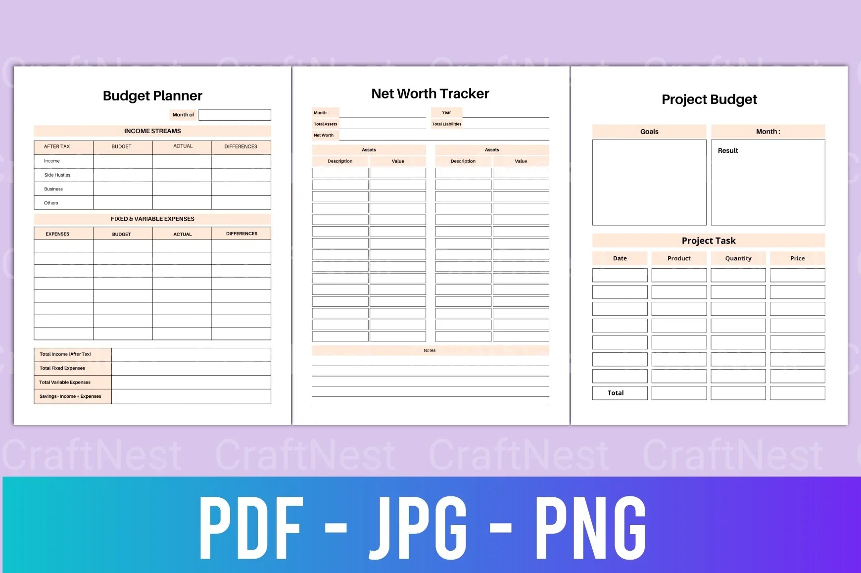 Budget Planner Template - CraftNest - Digital Crafting and Art