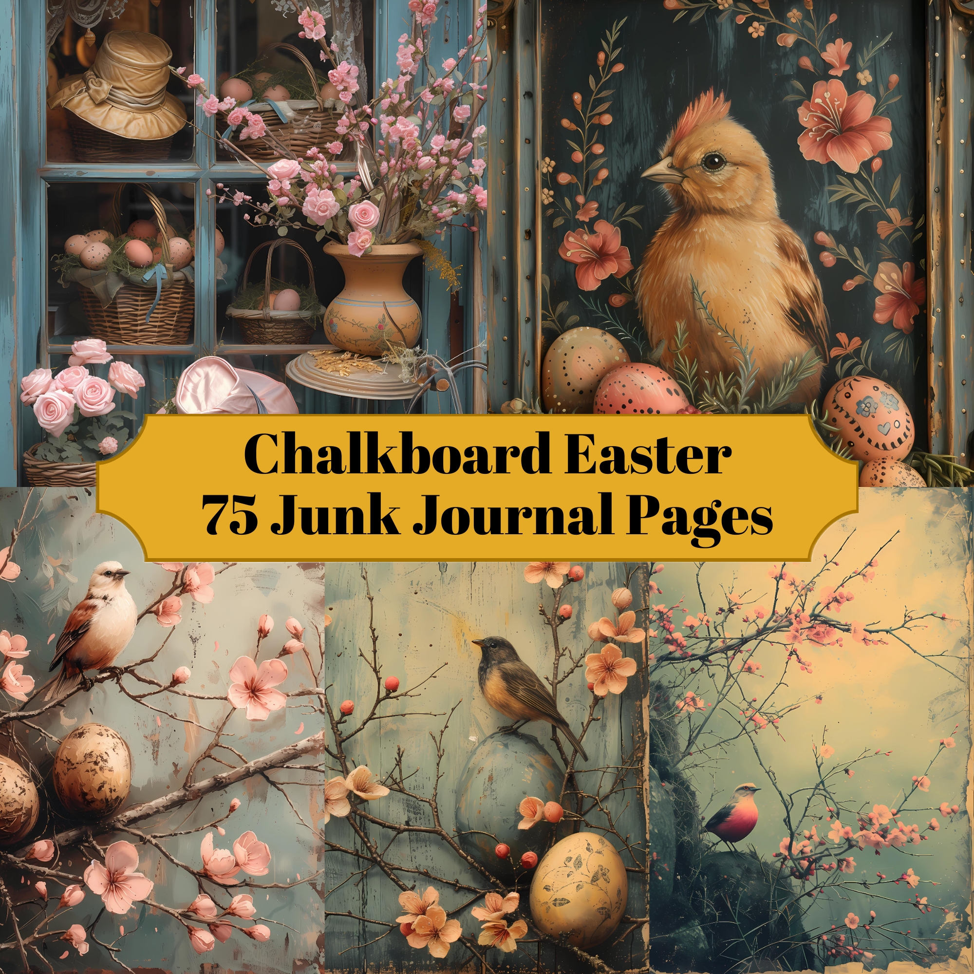 Chalkboard Easter Junk Journal Pages