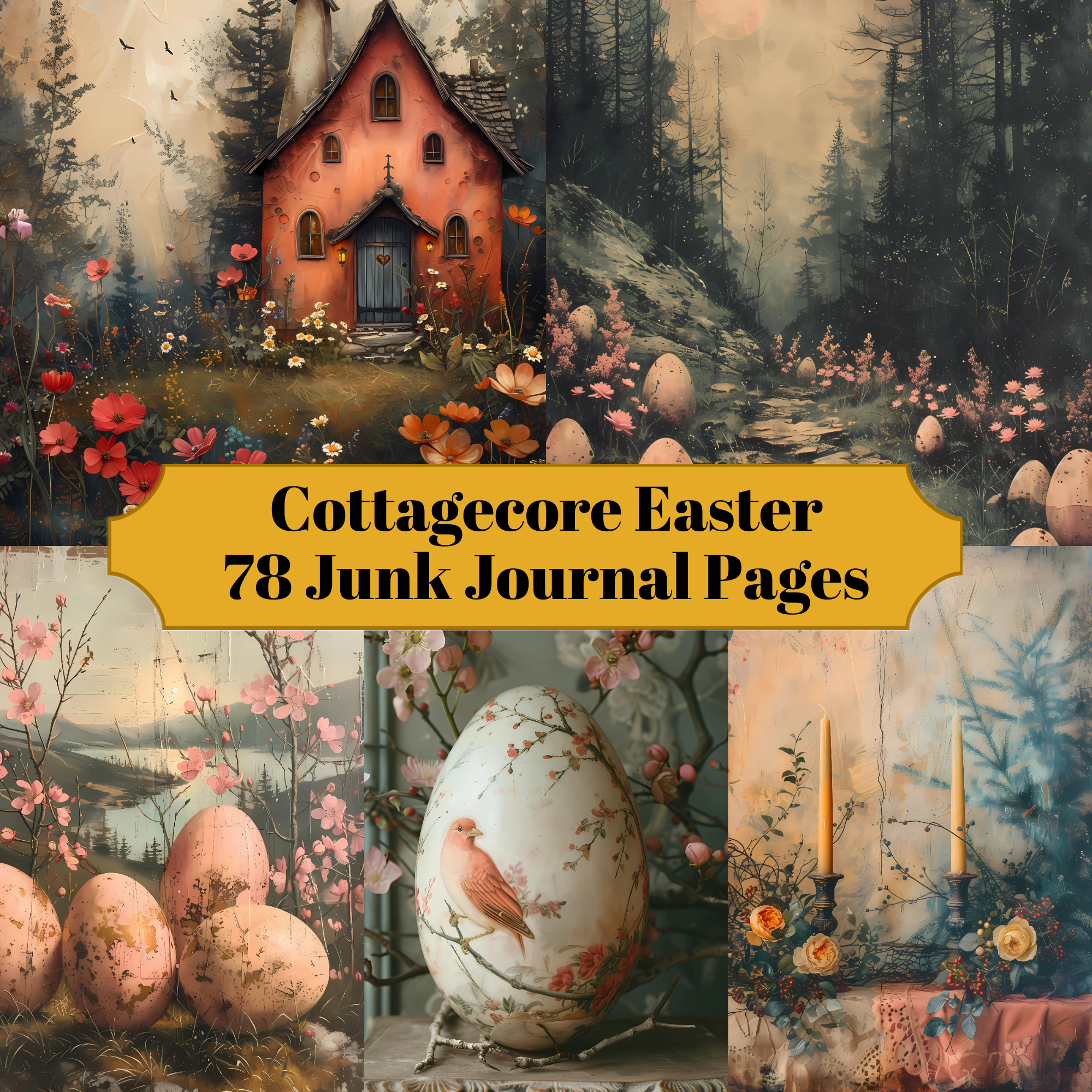 Cottagecore Easter Junk Journal Pages