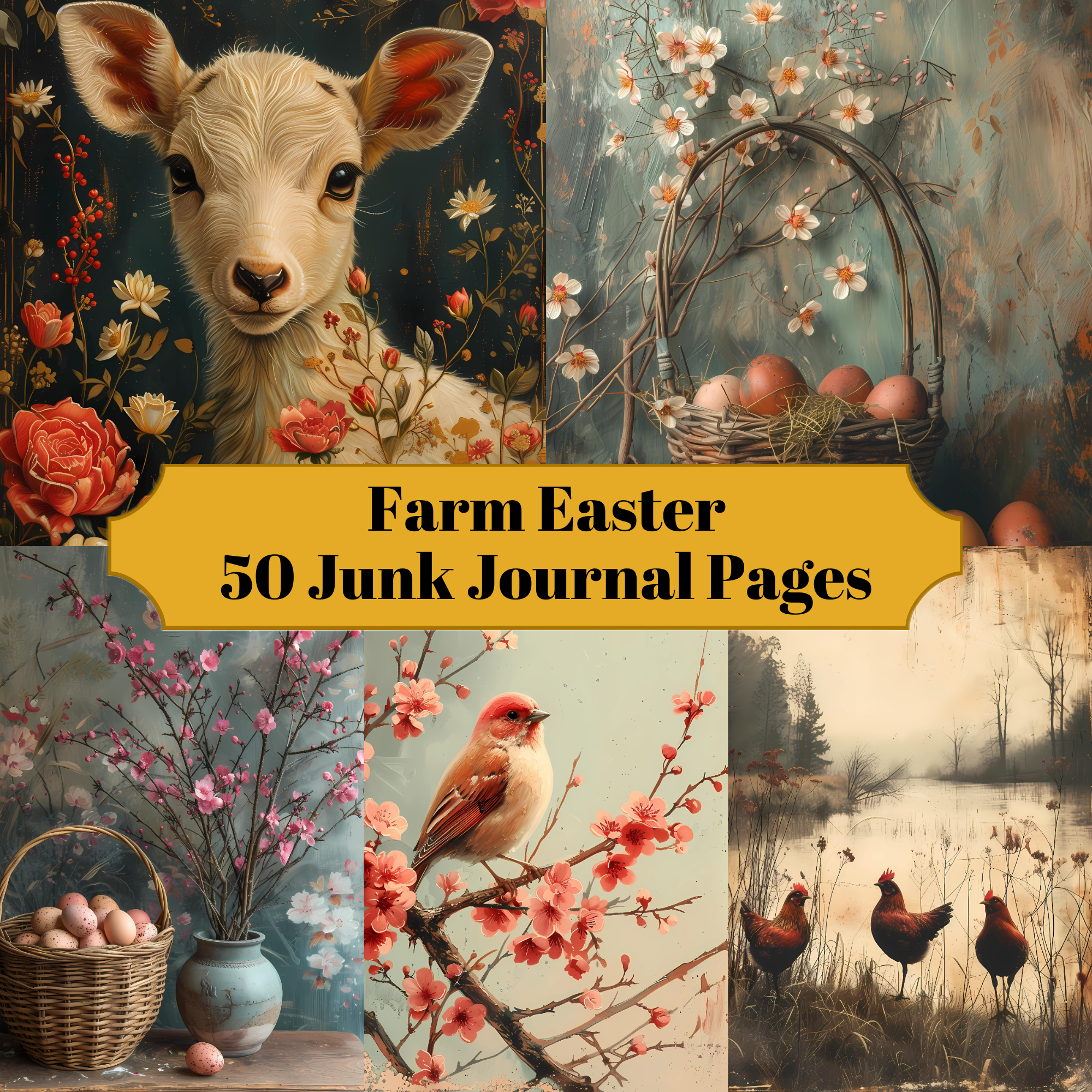 Farm Easter Junk Journal Pages