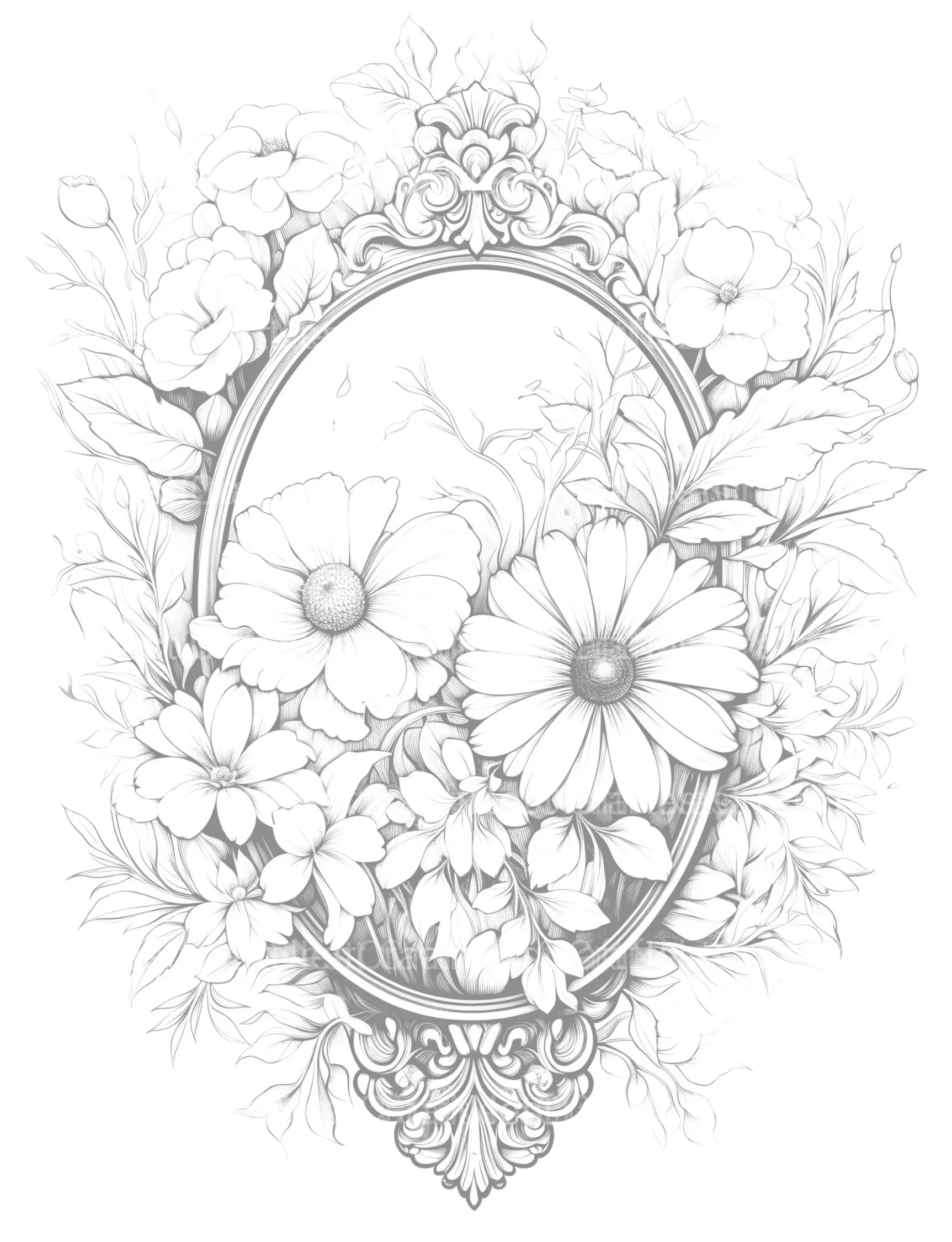 Blooming Mirror Coloring Book - CraftNest - Digital Crafting and Art