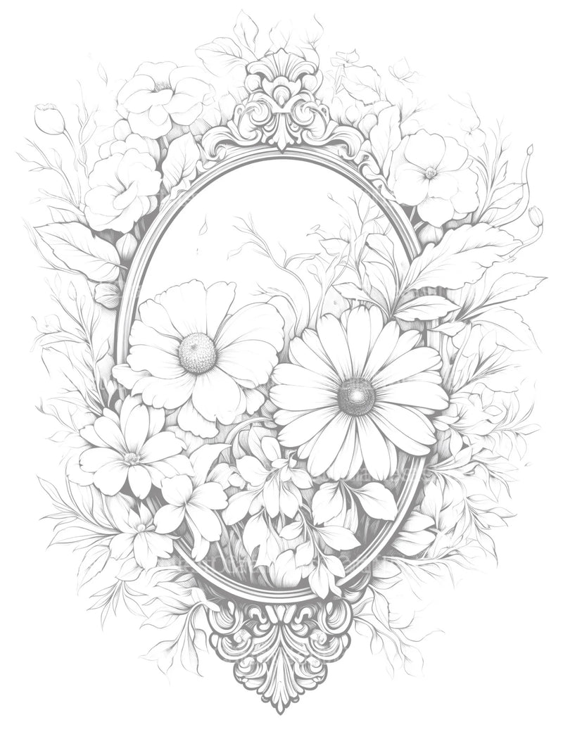 Blooming Mirror Coloring Book - CraftNest - Digital Crafting and Art