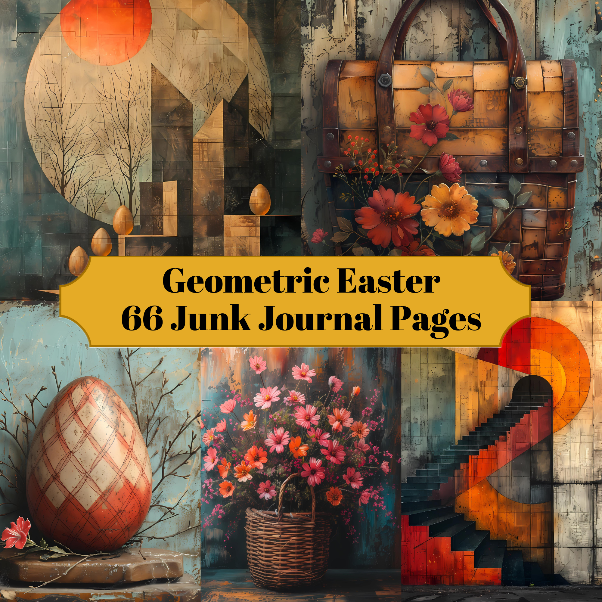 Geometric Easter Junk Journal Pages