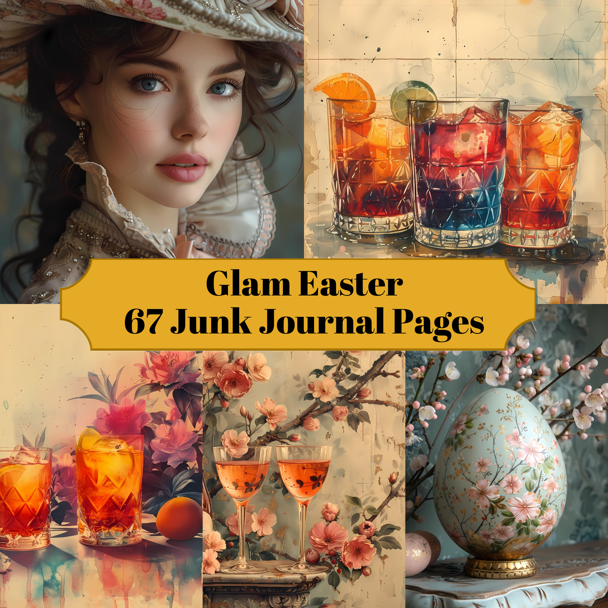 Glam Easter Junk Journal Pages