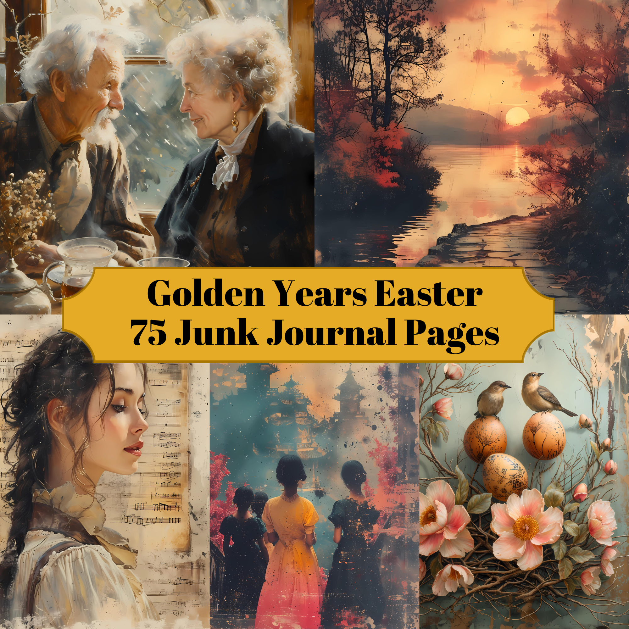 Golden Years Easter Junk Journal Pages