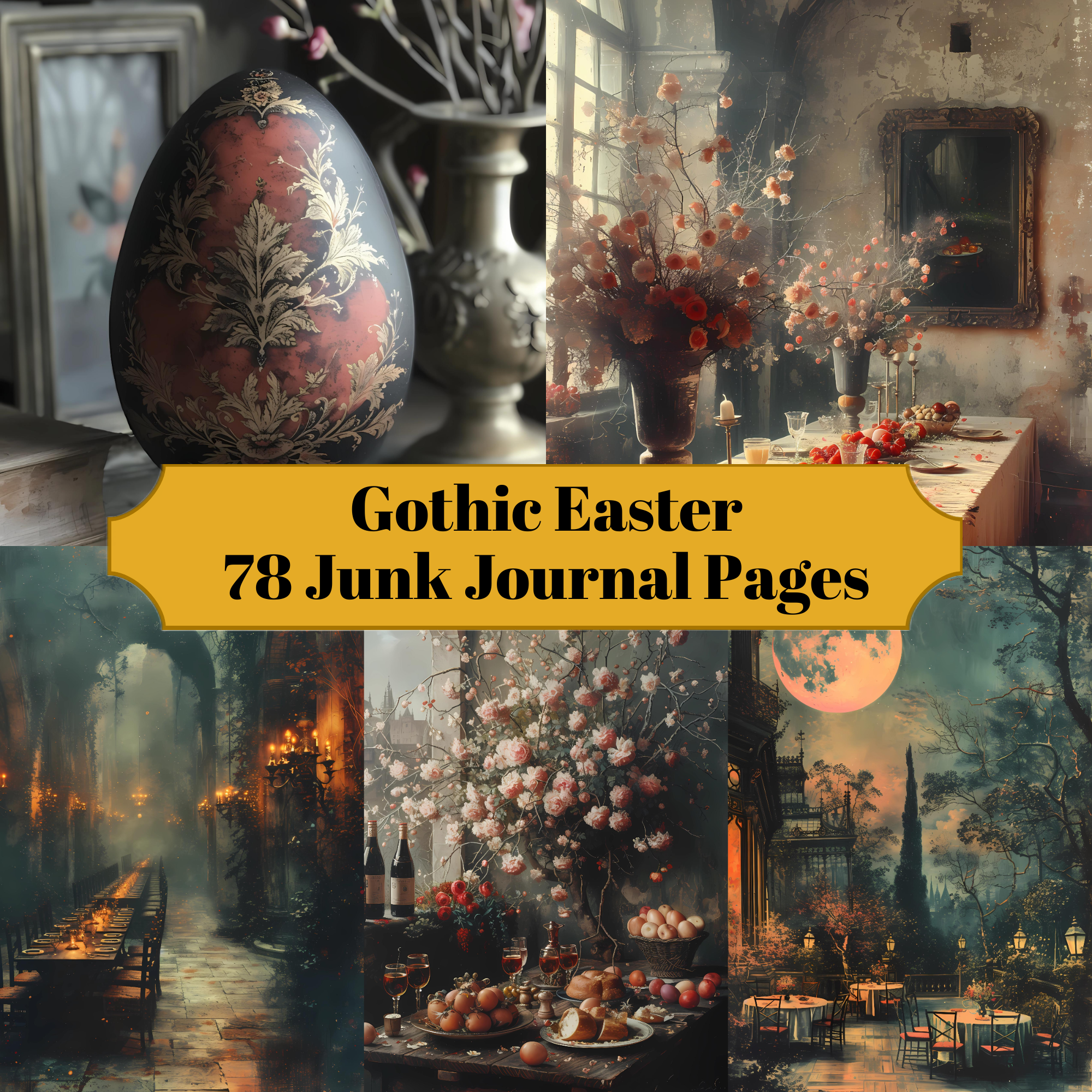 Gothic Easter Junk Journal Pages