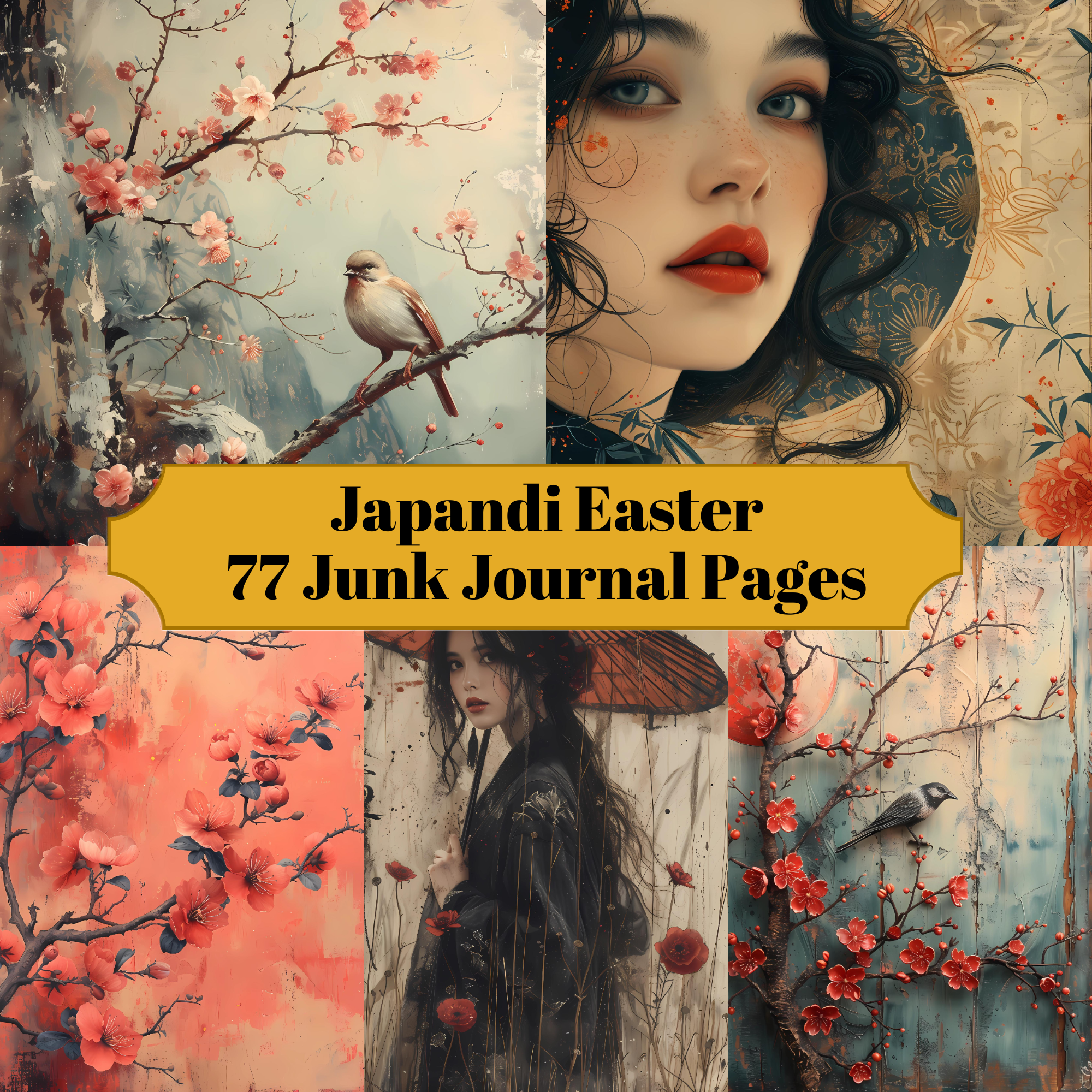 Japandi Easter Junk Journal Pages