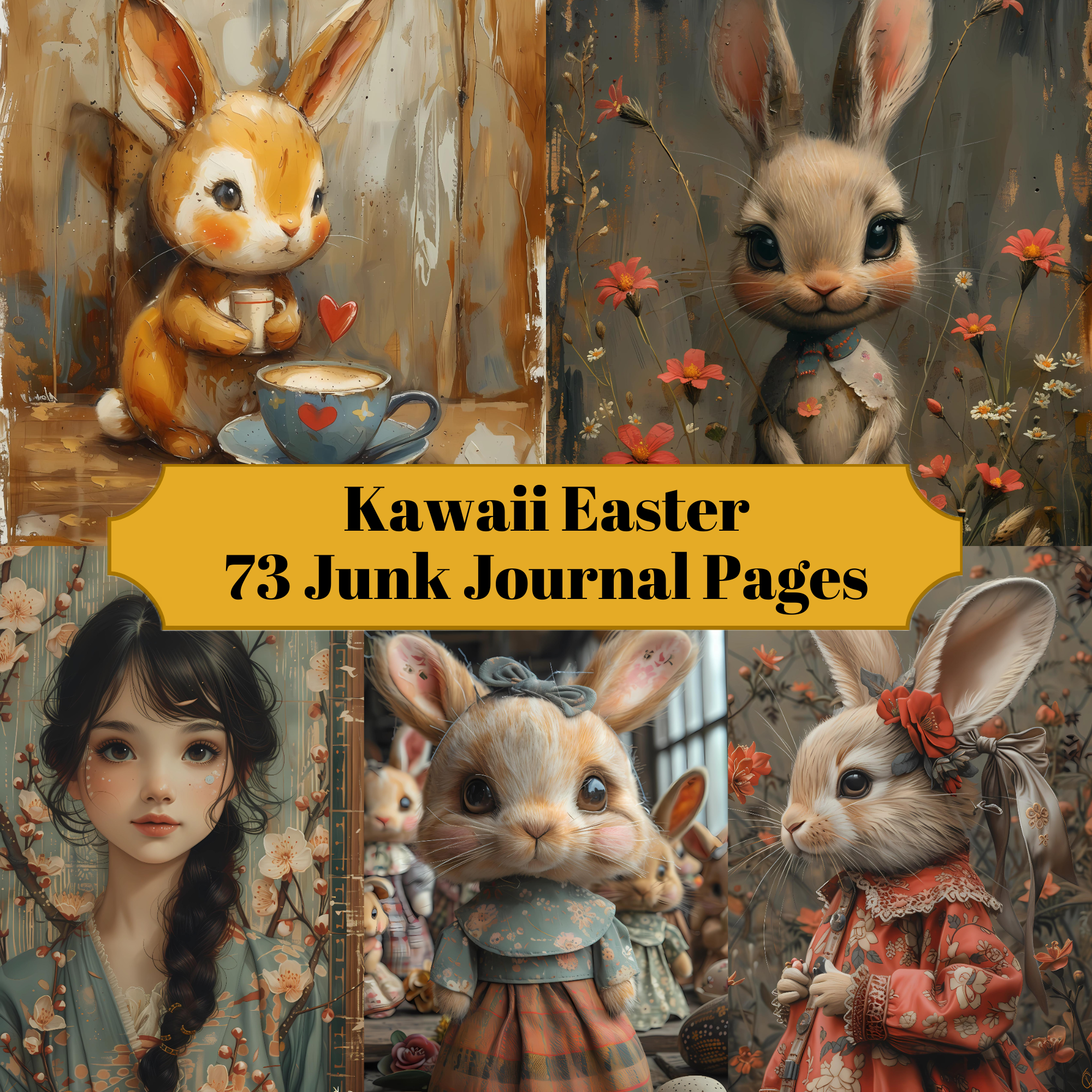 Kawaii Easter Junk Journal Pages