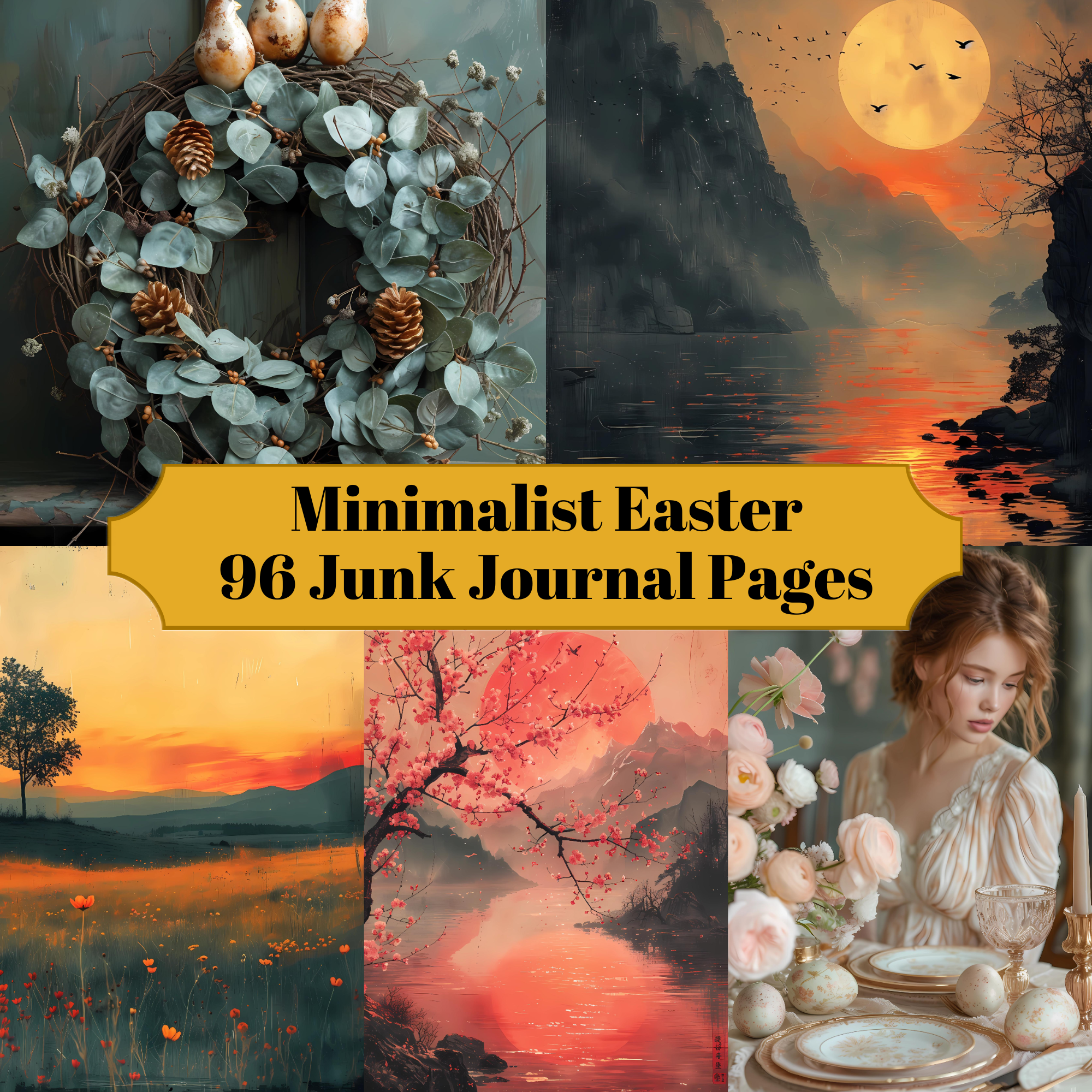 Minimalist Easter Junk Journal Pages