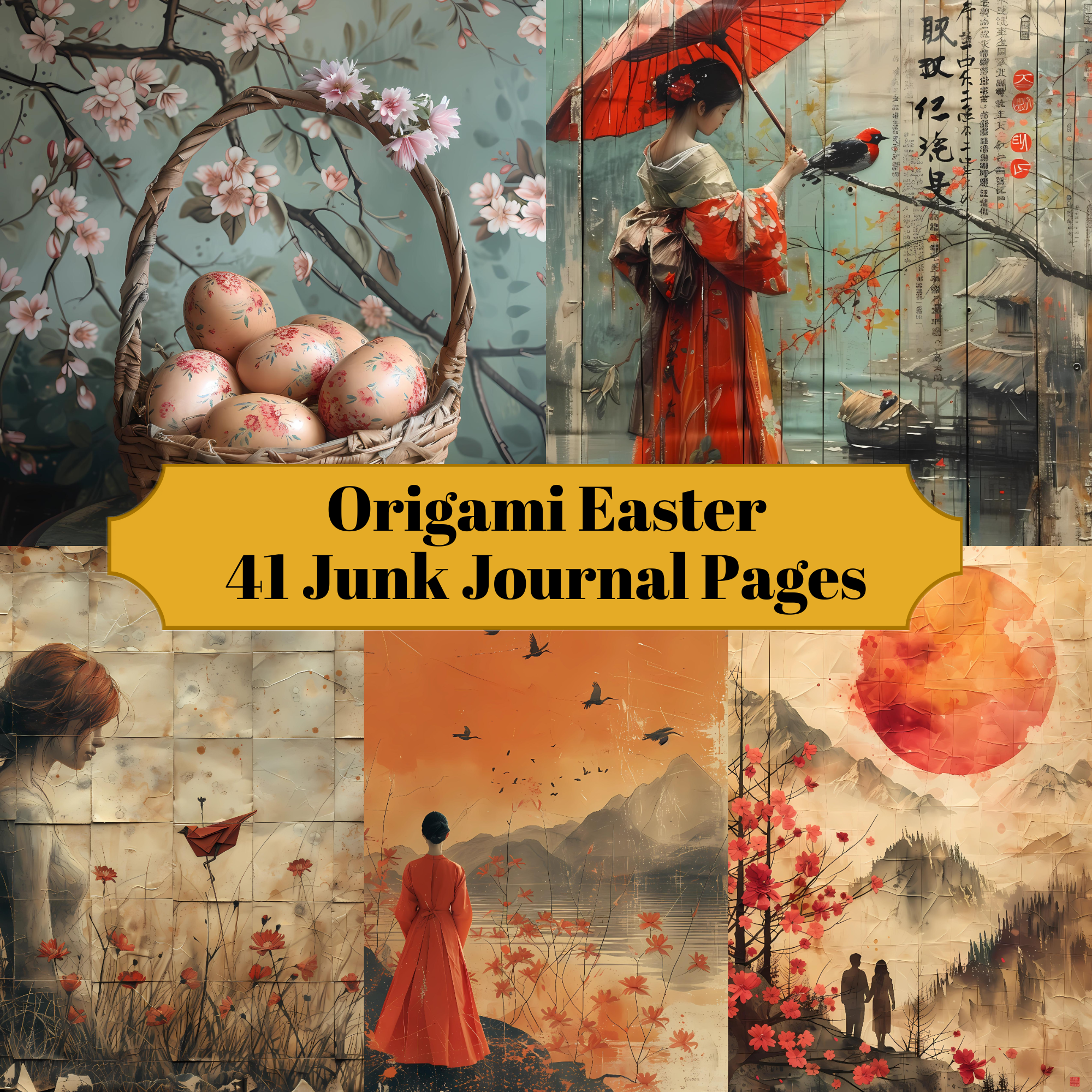 Origami Easter Junk Journal Pages