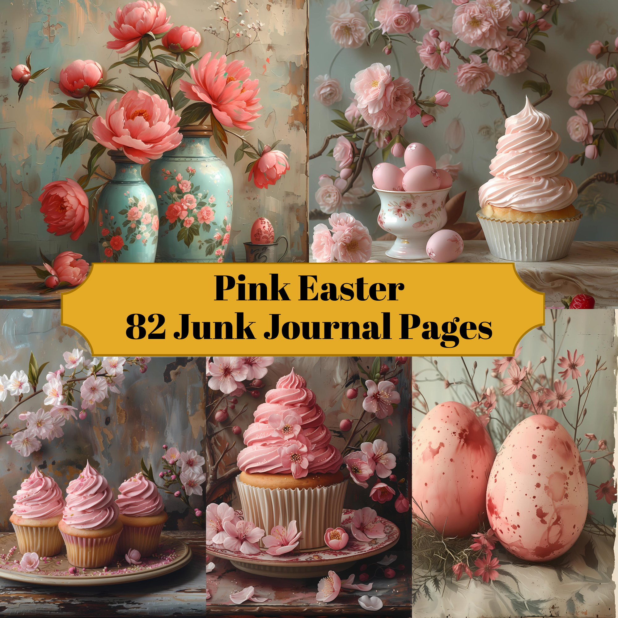 Pink Easter Junk Journal Pages
