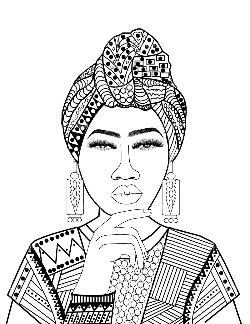 African American Women Coloring Book - CraftNest - Digital Crafting and Art