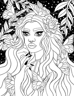 Midnight African Girl Coloring Book - CraftNest - Digital Crafting and Art