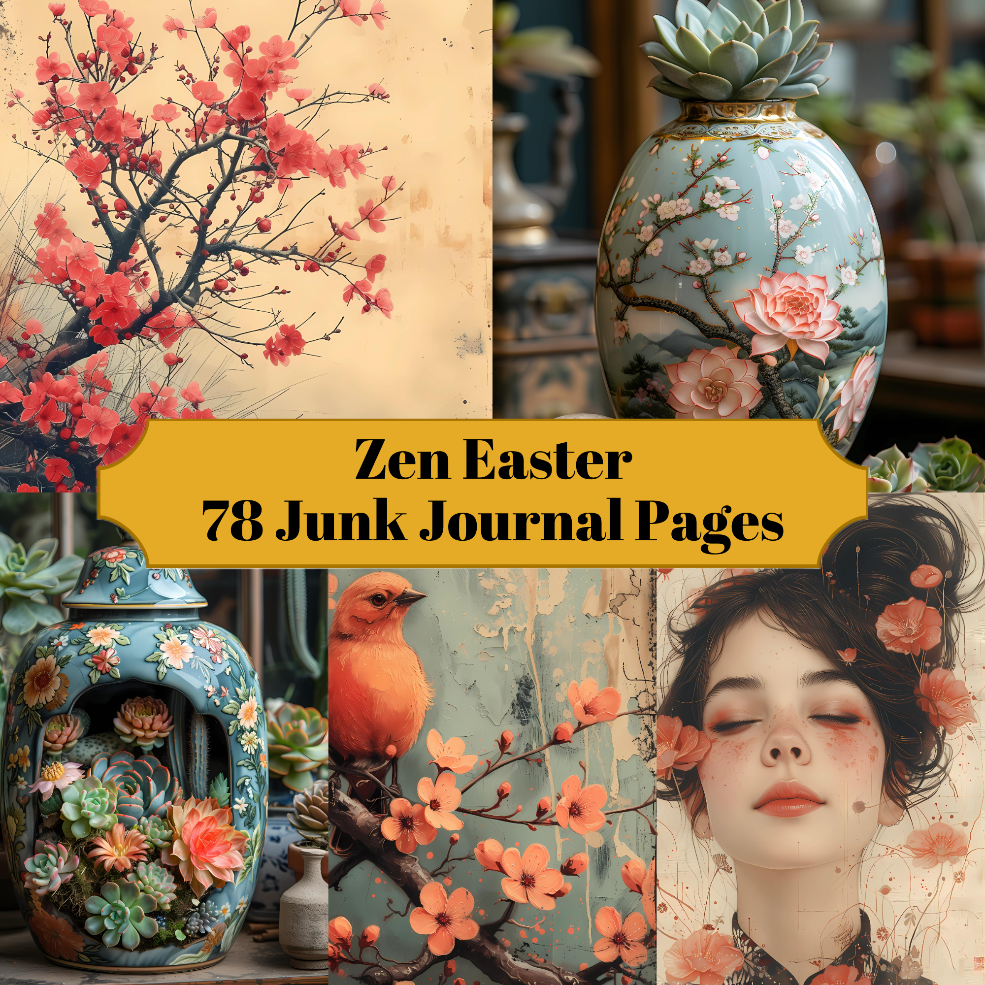 Zen Easter Junk Journal Pages