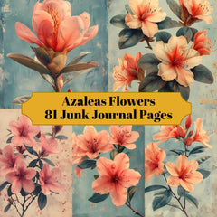 Azaleas Flowers Junk Journal Pages - CraftNest