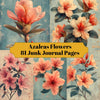 Azaleas Flowers Junk Journal Pages