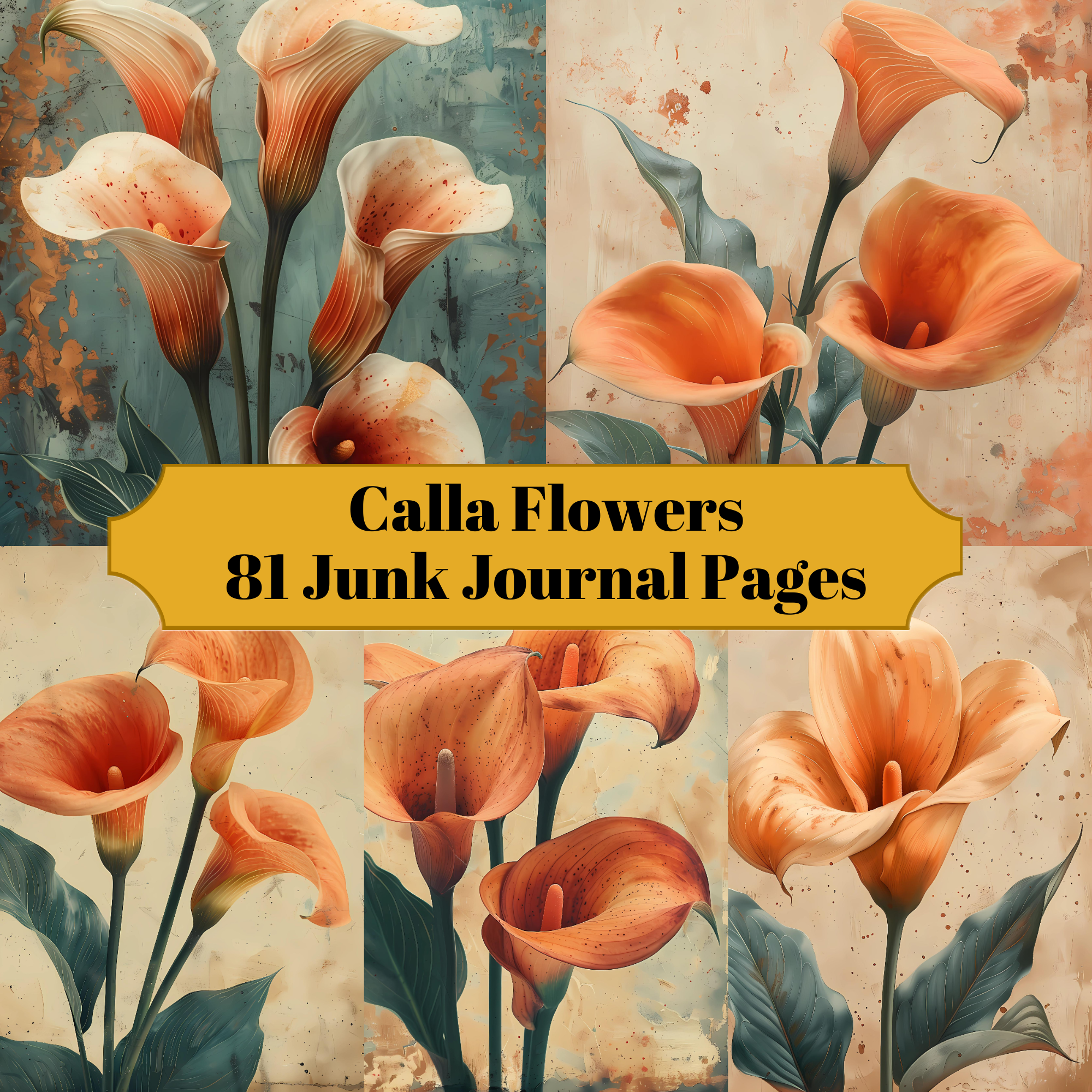 Calla Flowers Junk Journal Pages