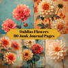 Dahlias Flowers Junk Journal Pages